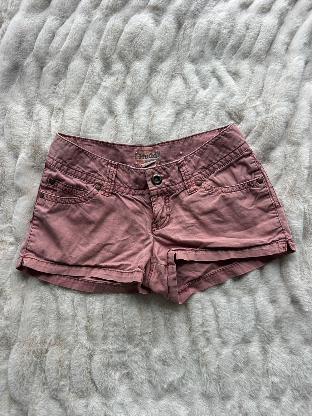 Mudd Women's Rose Mauve Low-Rise Jean Shorts